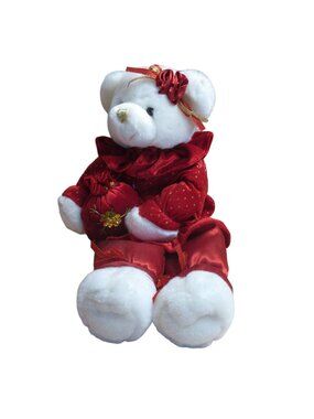 17" Whimsical Sitting Decorative Christmas Bear